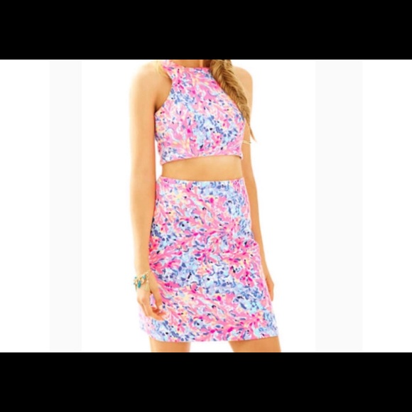 Lily Pulitzer Mallika Two Piece Crop Top Skirt Set - Picture 5 of 7